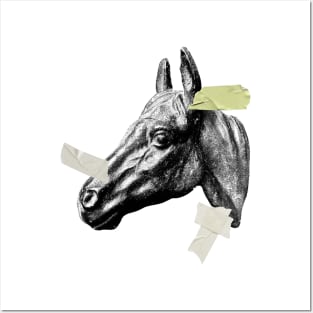 Horses Head, Tape, Moodboard Style Horse Posters and Art